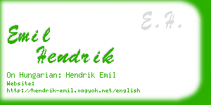 emil hendrik business card